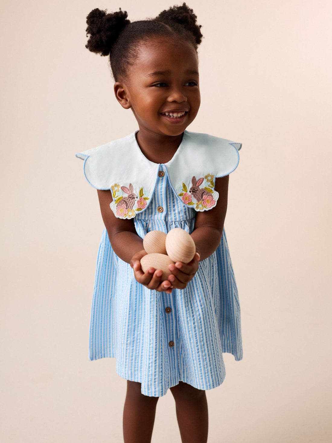 Blue Striped Collared Summer Dress (3mths-7yrs)
