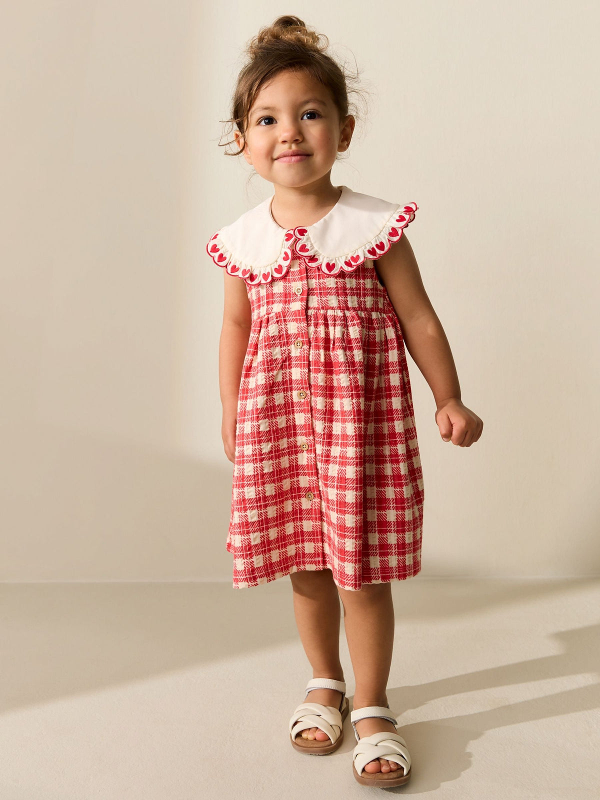 Red Check Collared Summer Dress (3mths-7yrs)