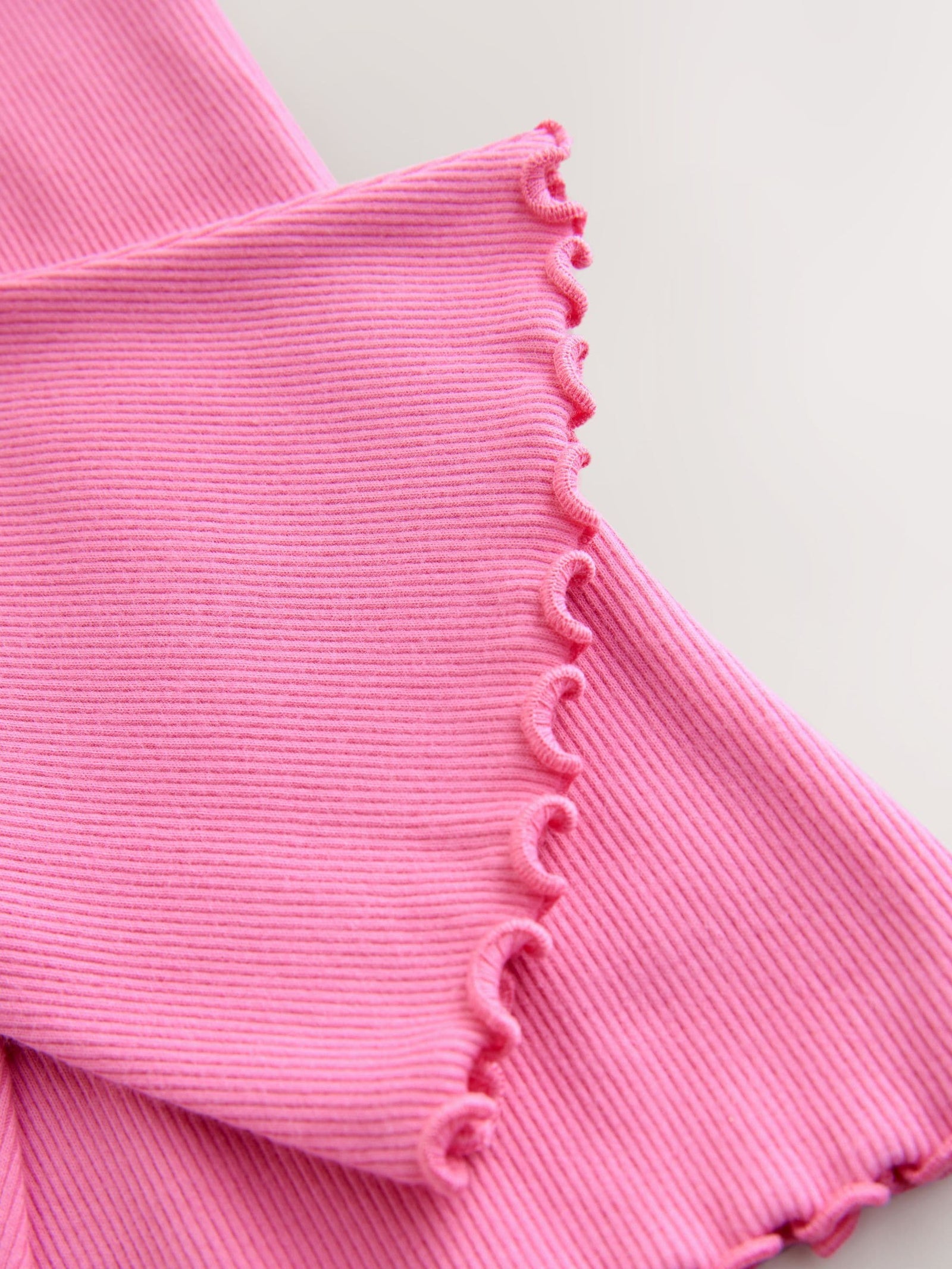 Bright Sugar Pink Rib Flare Leggings (3mths-7yrs)