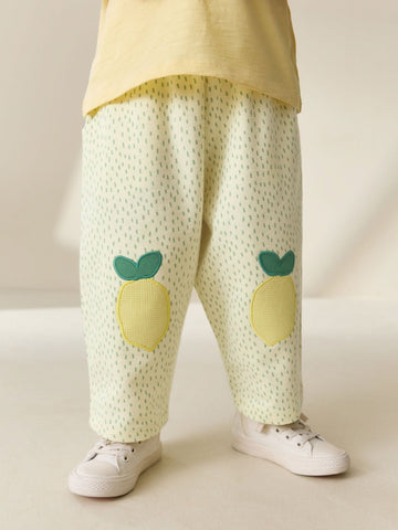 Yellow Lemons Embellished Barrel Trousers (3mths-7yrs)