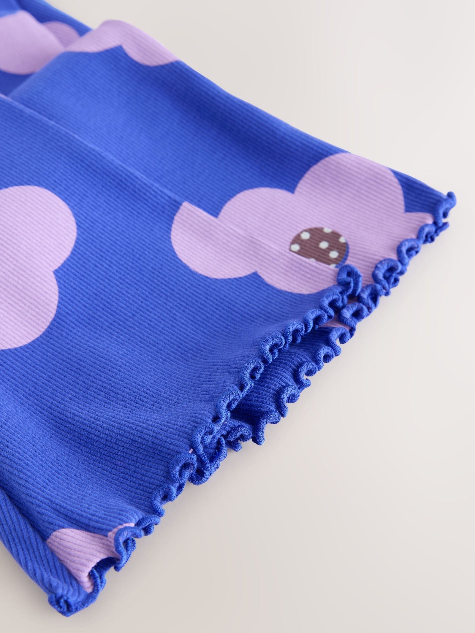 Blue Flower Rib Flare Leggings (3mths-7yrs)