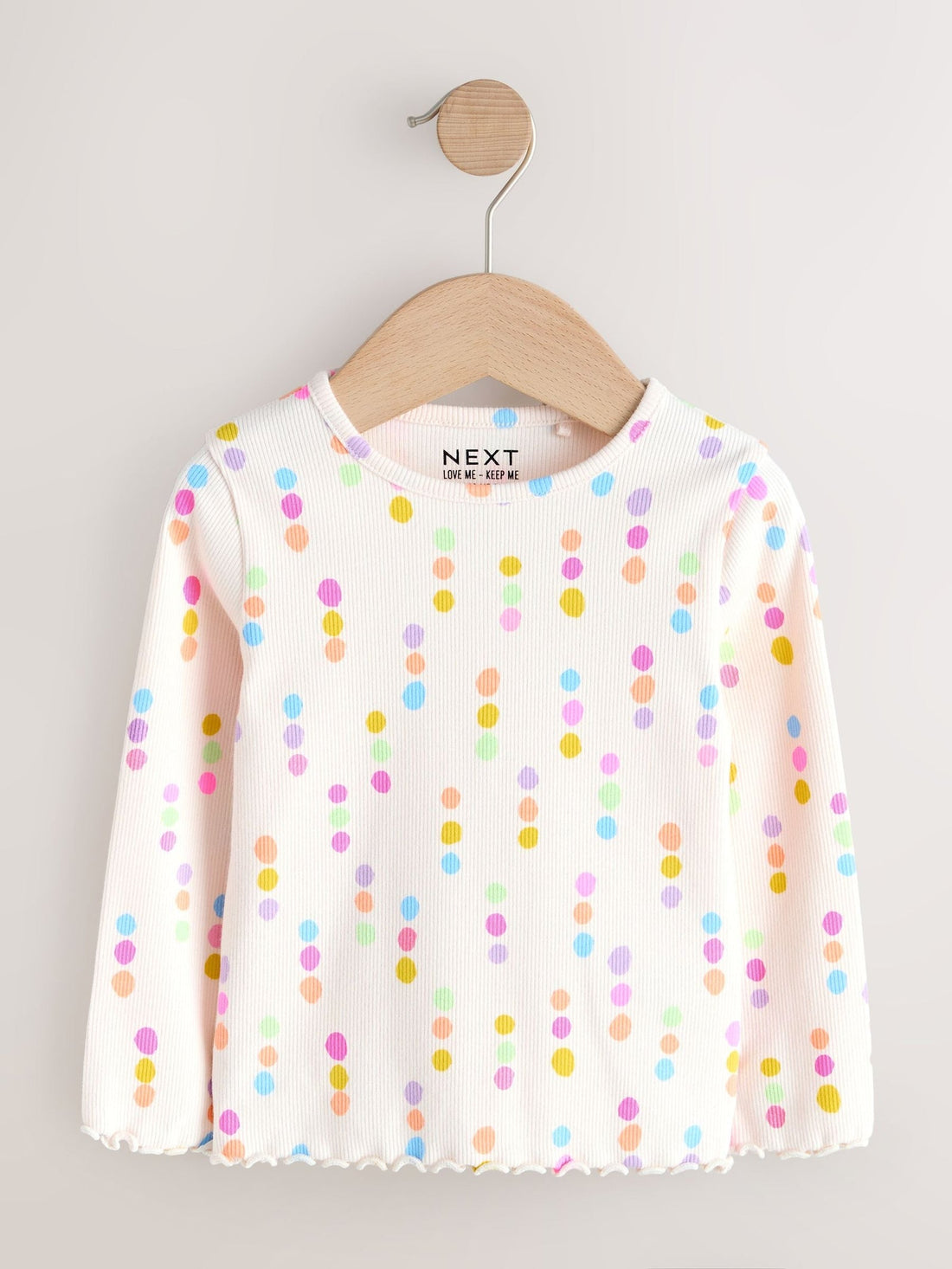 Pastel Rainbow Long Sleeve Rib Tops 5 Pack (3mths-7yrs)