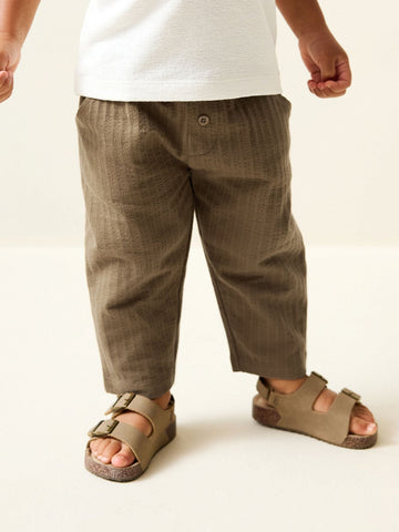 Tan Brown Textured Jersey Joggers (3mths-7yrs)