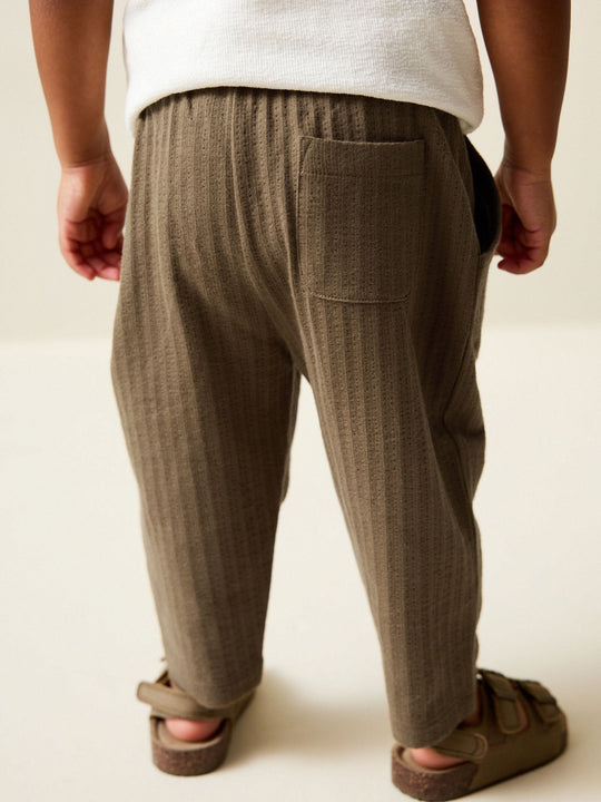 Tan Brown Textured Jersey Joggers (3mths-7yrs)