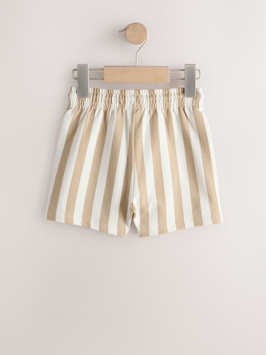 Cement/Ecru Stripe Jersey Shorts (3mths-7yrs)