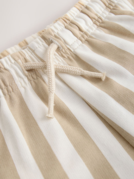 Cement/Ecru Stripe Jersey Shorts (3mths-7yrs)