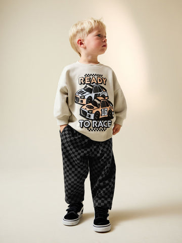 Ecru Car Crew Neck Sweatshirt and Jogger Set (3mths-7yrs) (3mths-7yrs)