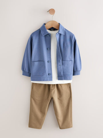 Blue Jersey Shirt T-Shirt and Joggers 3 Piece Set (3mths-7yrs)