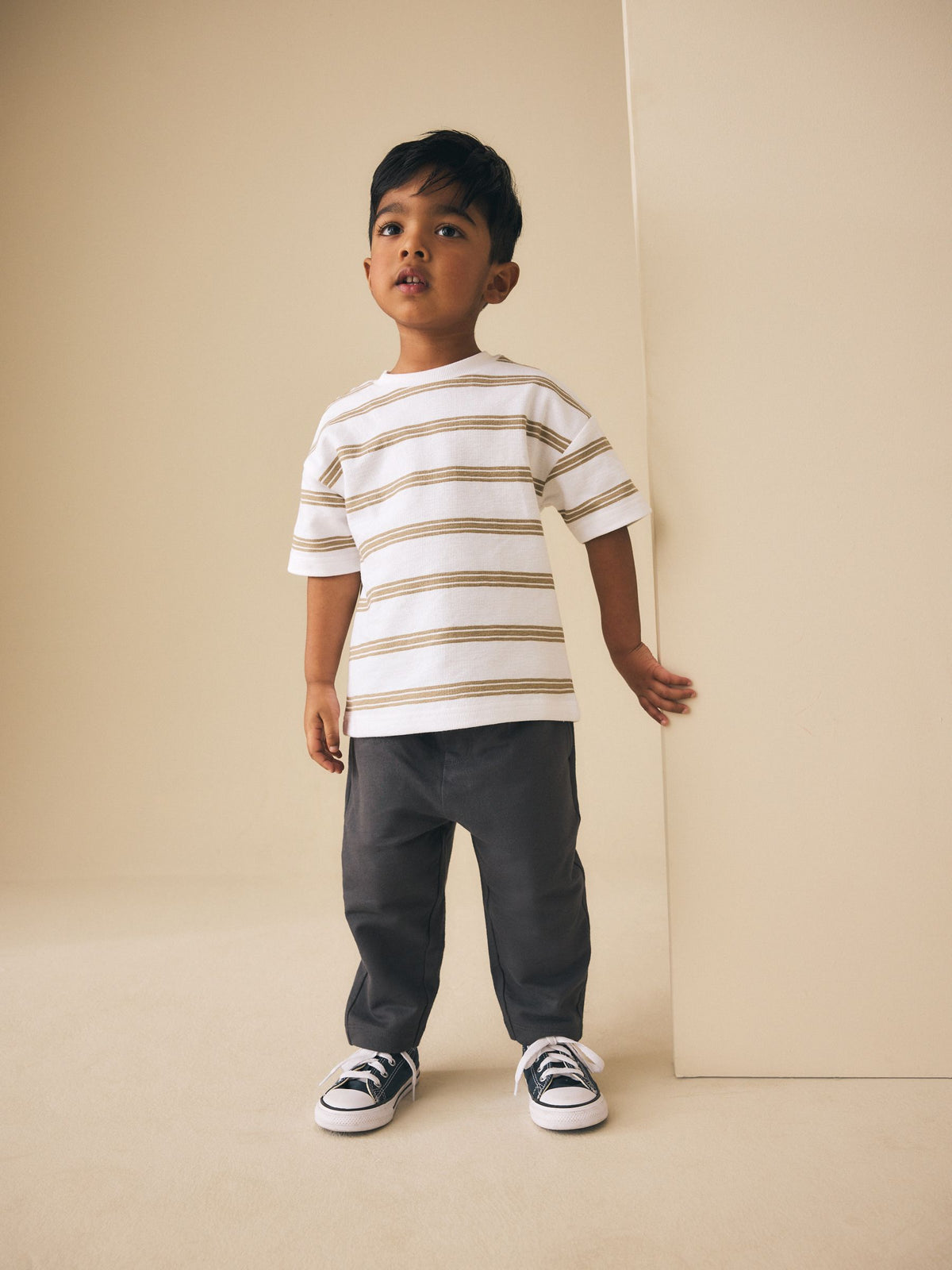 Tan Brown Jersey Shirt T-Shirt and Joggers 3 Piece Set (3mths-7yrs)