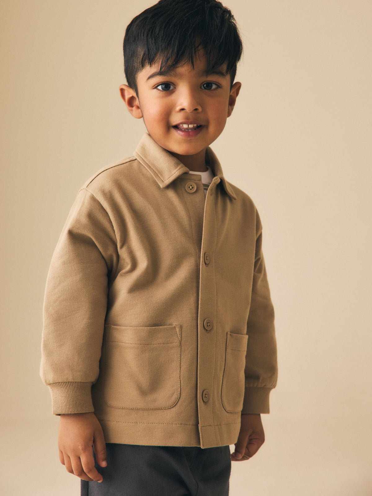 Tan Brown Jersey Shirt T-Shirt and Joggers 3 Piece Set (3mths-7yrs)