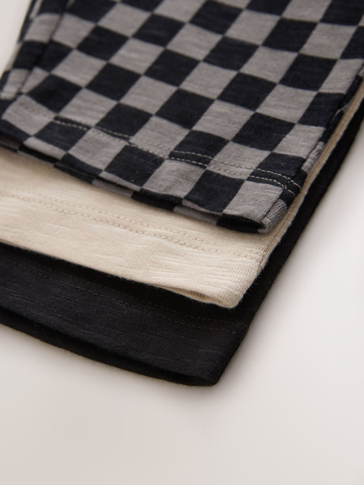 Black Cement And Checkerboard Stripe Joggers 3 Pack (3mths-7yrs)