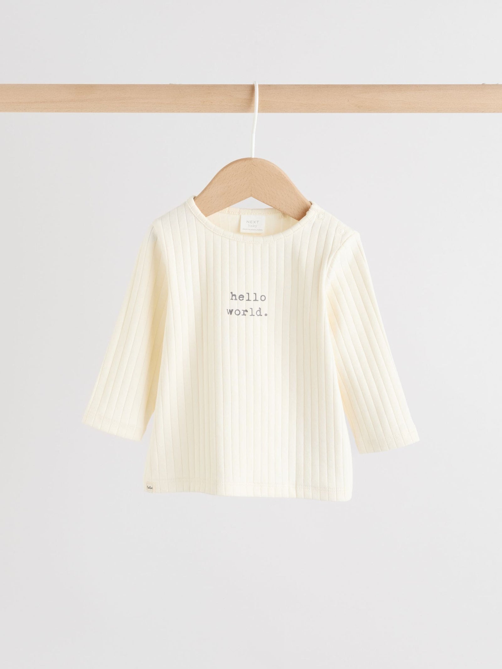 Cream Hello World Top and Leggings Baby Set (0-18mths)