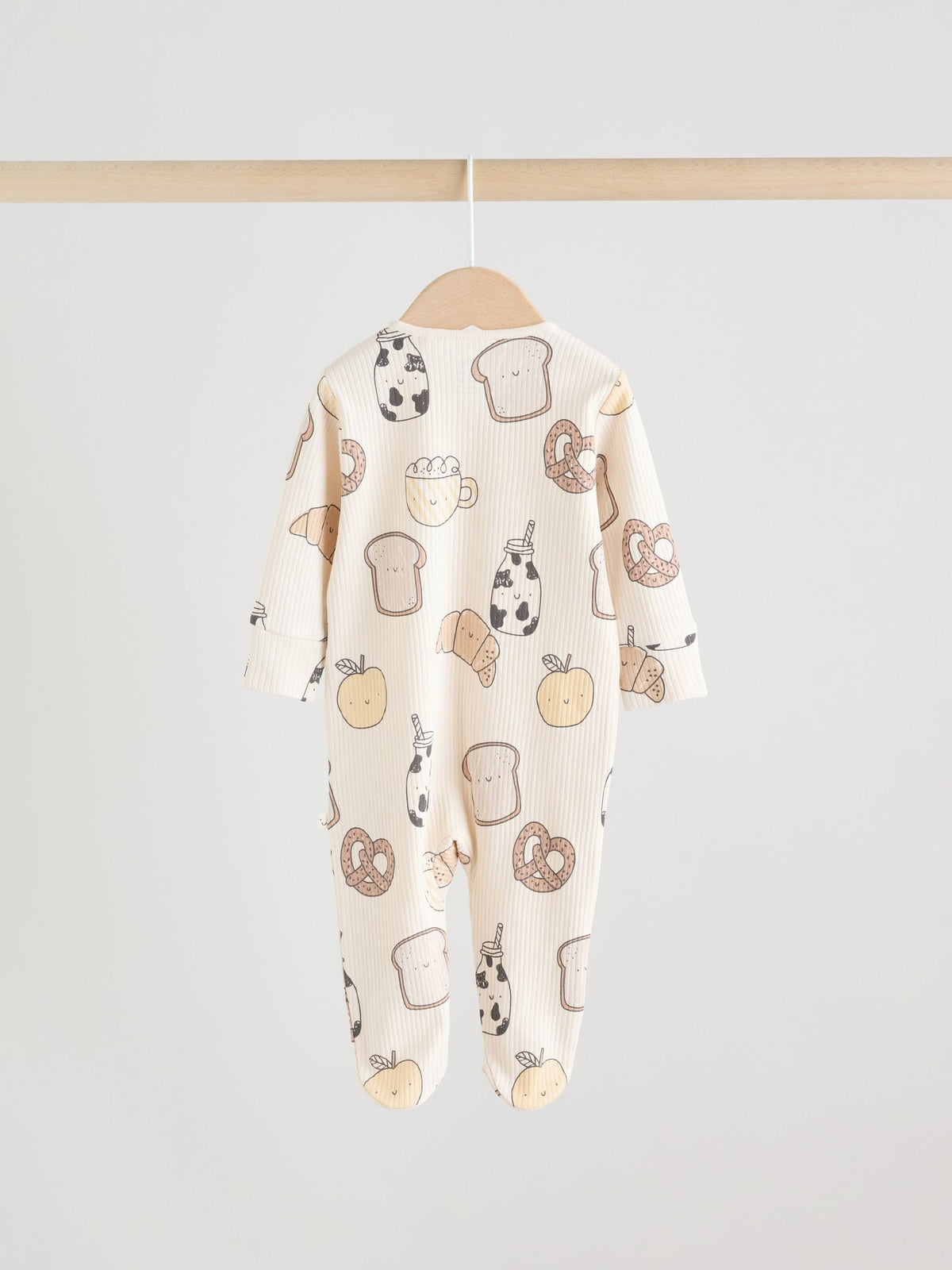 Neutral Brunch Two Way Zip Sleepsuits 3 Pack (0-2yrs)