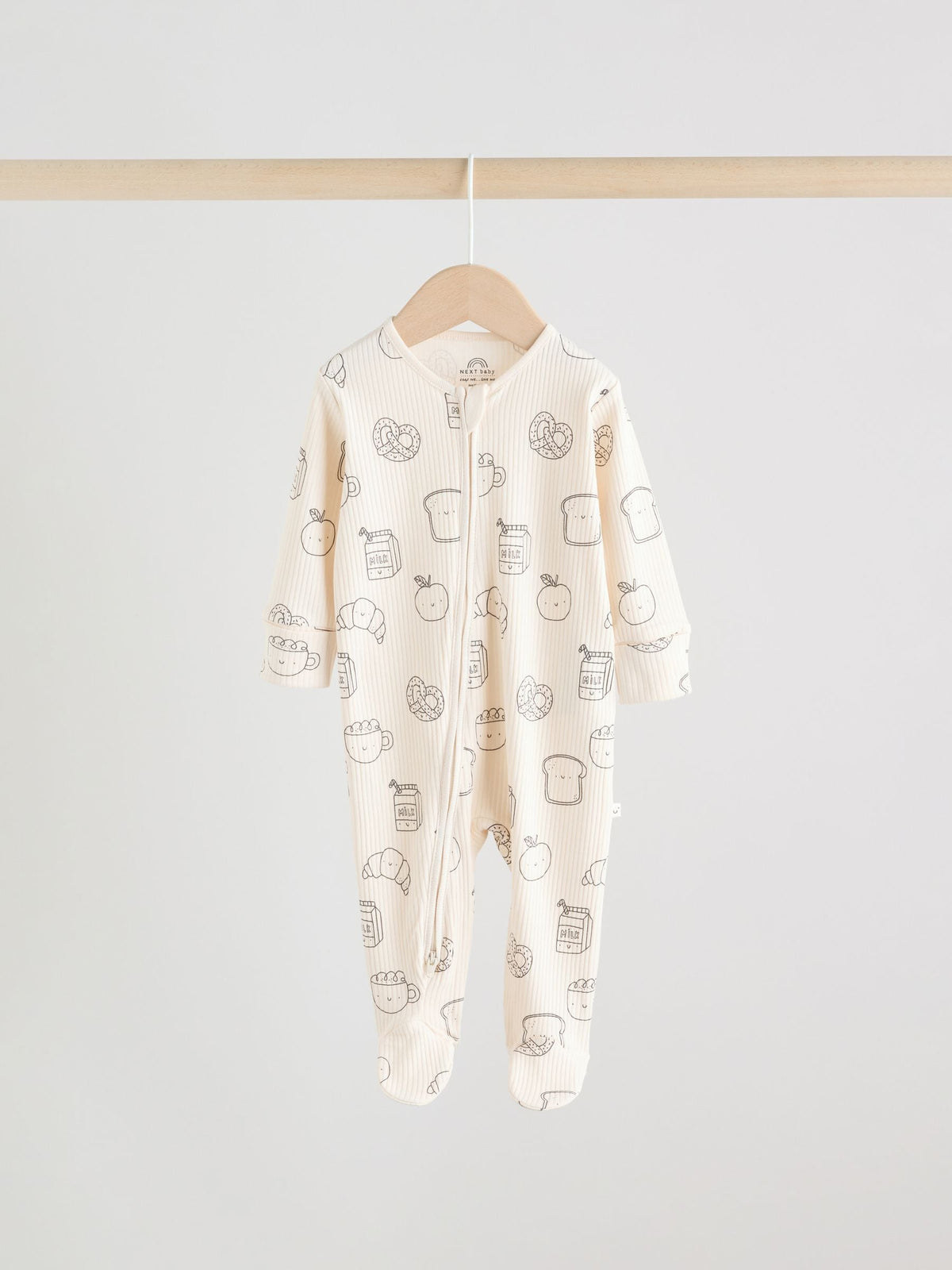 Neutral Brunch Two Way Zip Sleepsuits 3 Pack (0-2yrs)
