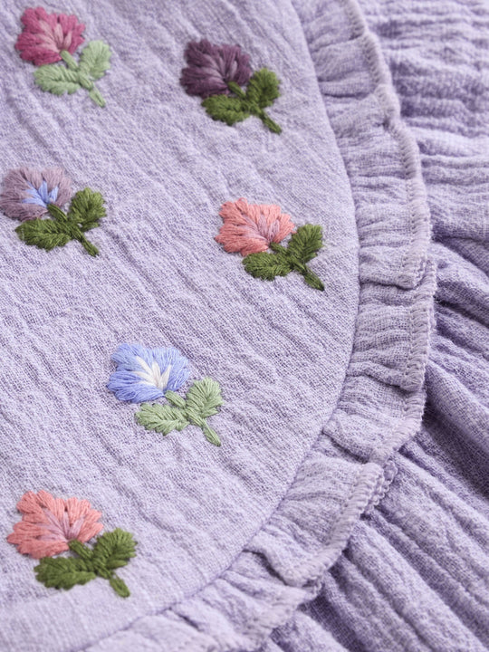 Purple Embroidered Baby Bloomer Romper (0mths-2yrs)