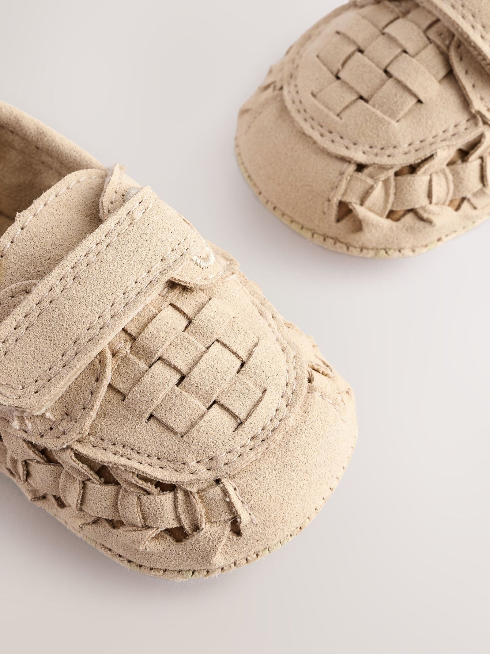 Neutral Touch Fastening Baby Woven Loafers (0-2mths)