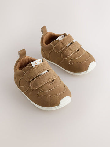 Tan Brown Baby Touch Fastening Trainers (0-2mths)
