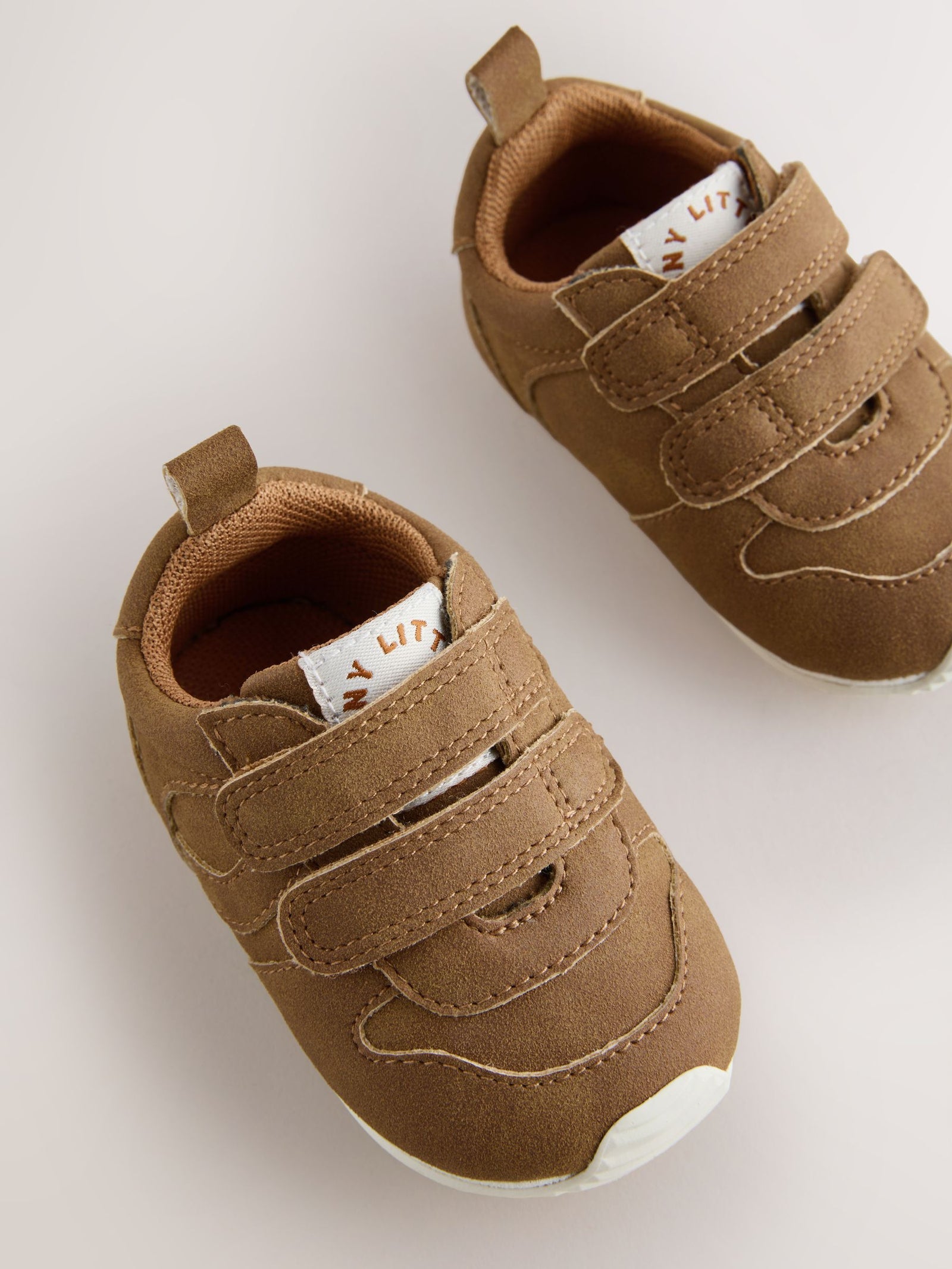 Tan Brown Baby Touch Fastening Trainers (0-2mths)