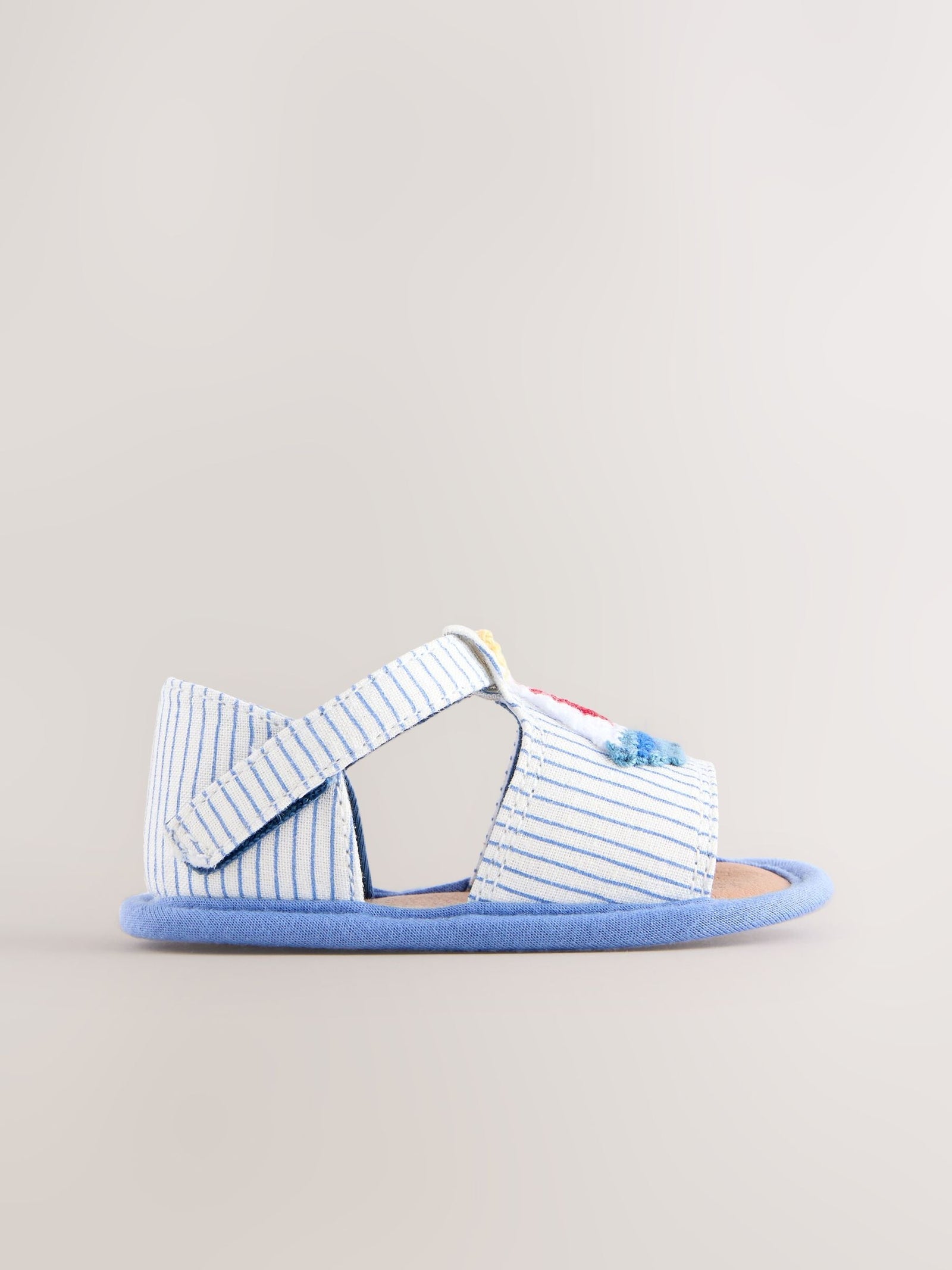Navy Nautical Touch Fastening Baby Sandals (0-2mths)