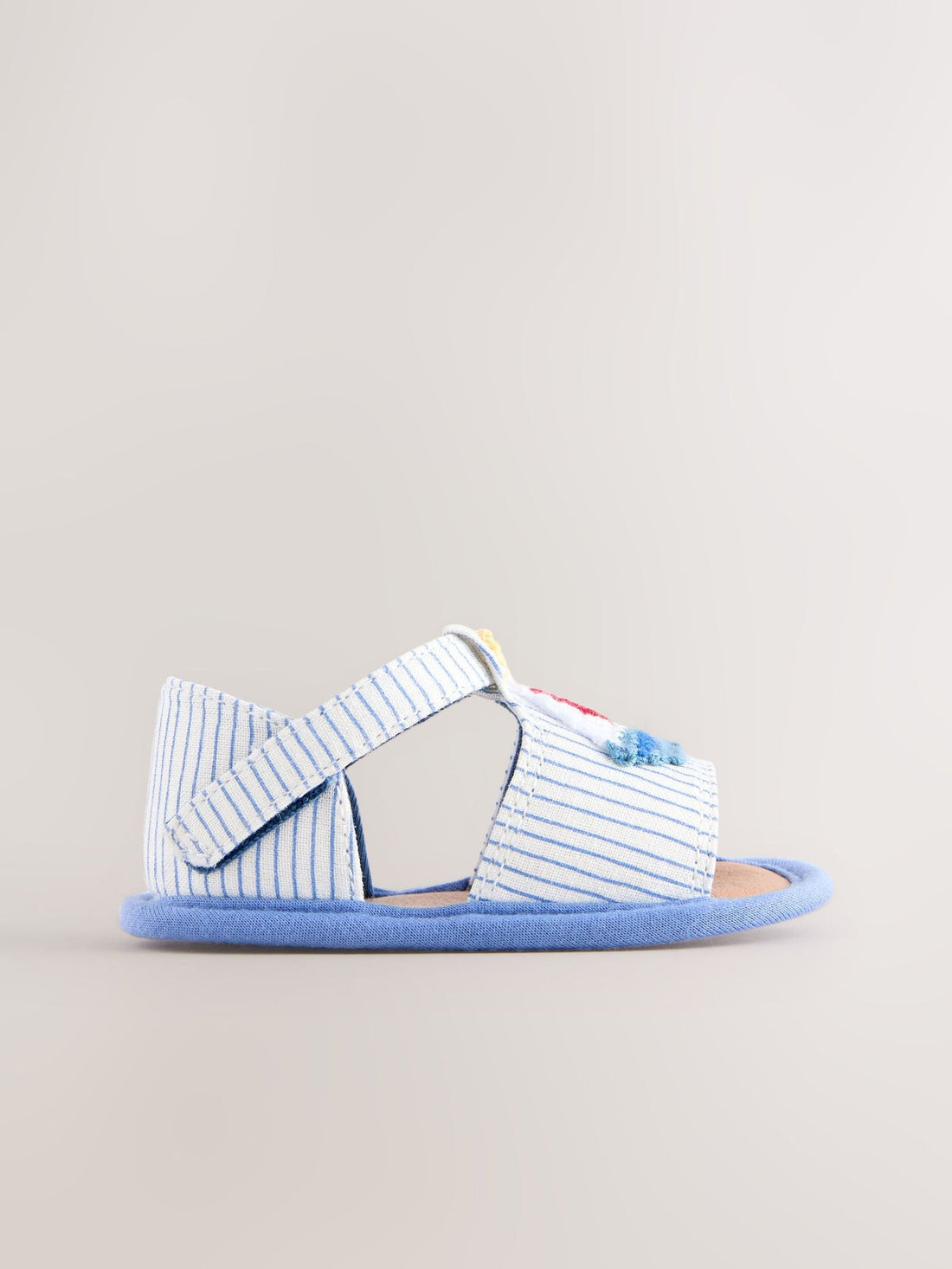 Navy Nautical Touch Fastening Baby Sandals
