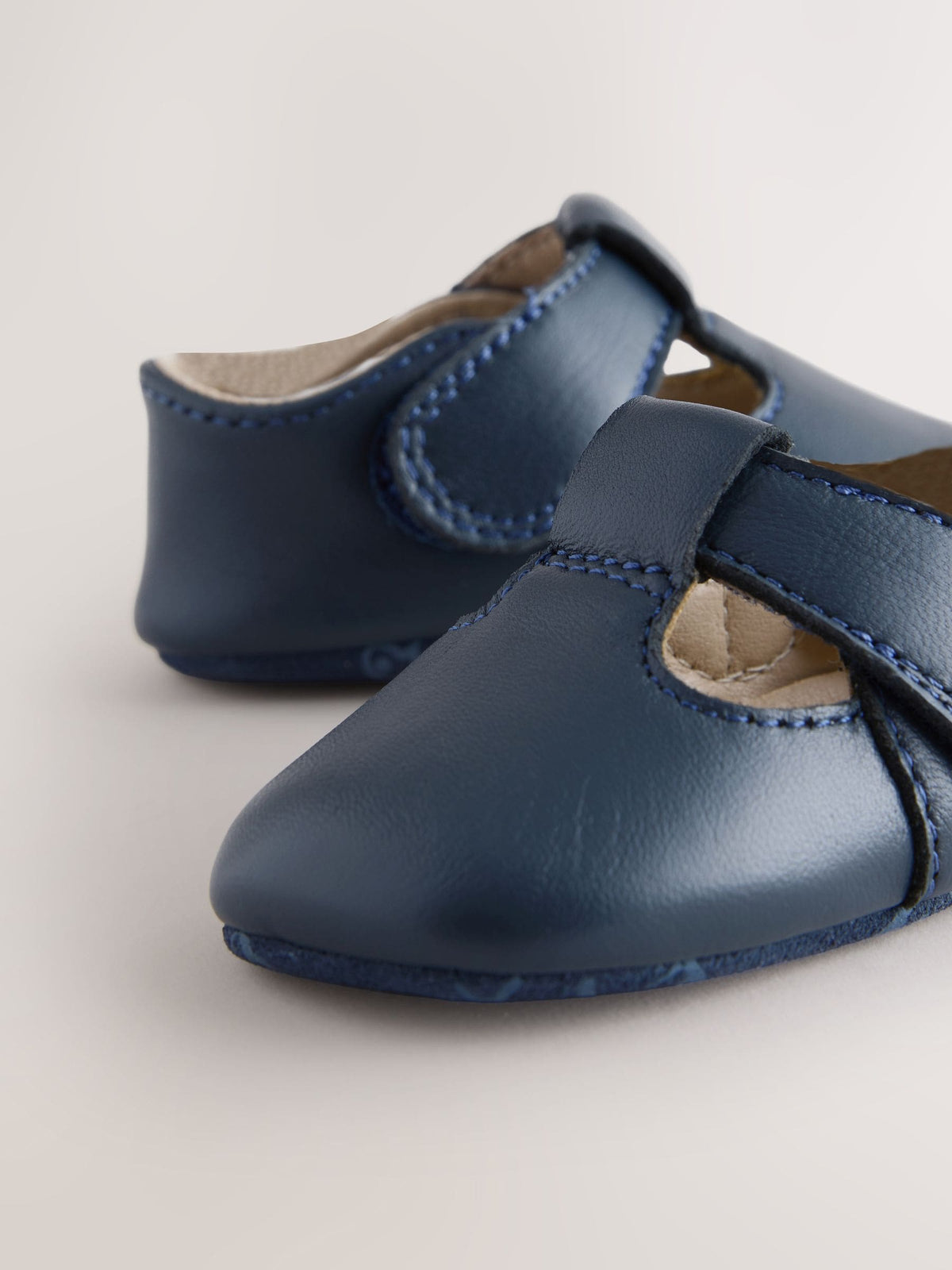 Navy T-Bar Baby Shoes (0-2mths)