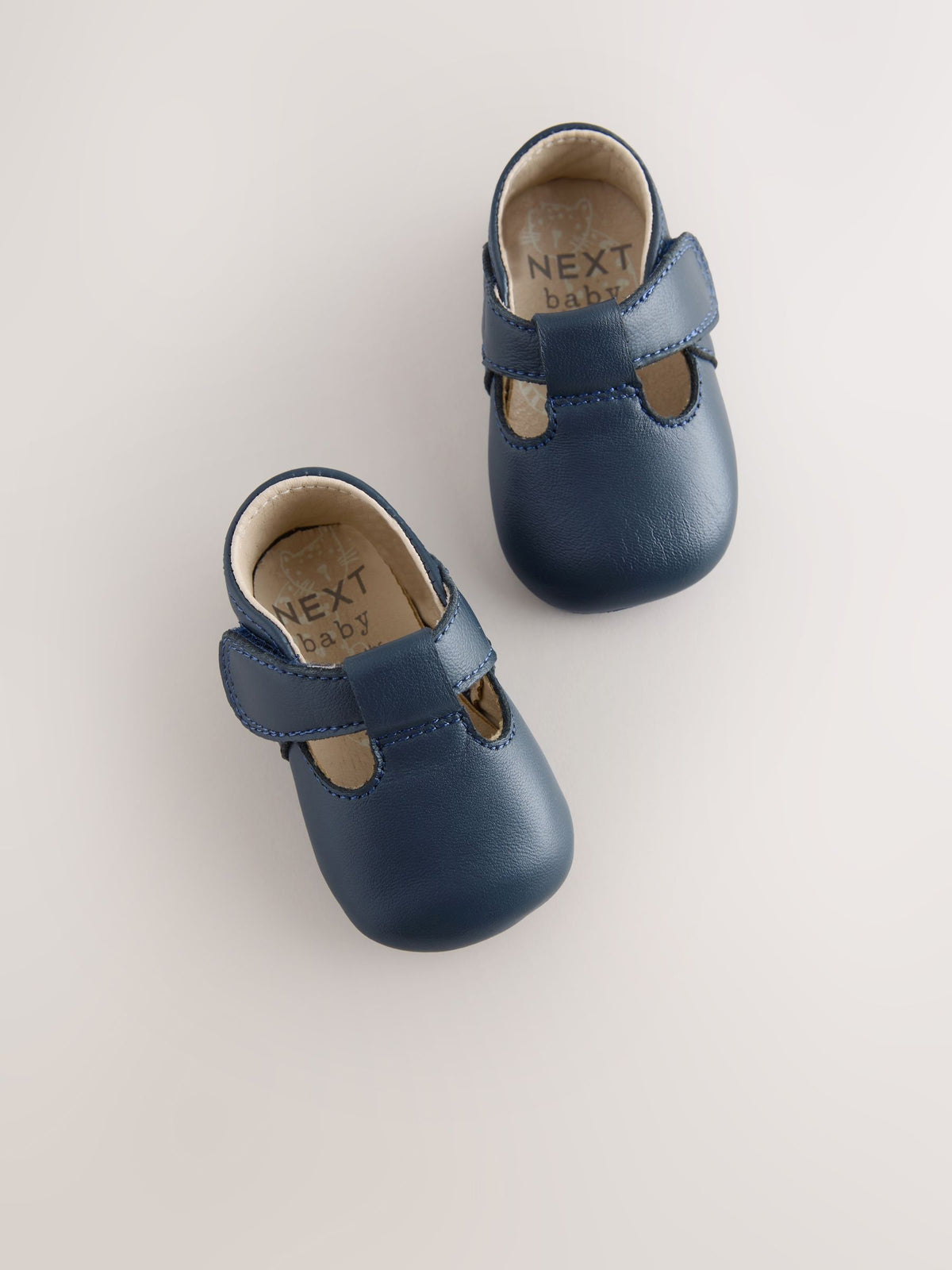 Navy T-Bar Baby Shoes (0-2mths)
