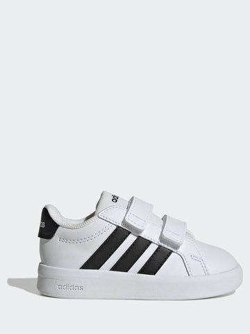 adidas White/Black Grand Court 3.0 Infant Trainers
