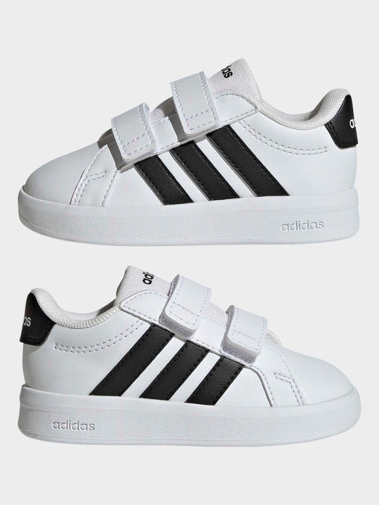 adidas White/Black Grand Court 3.0 Infant Trainers