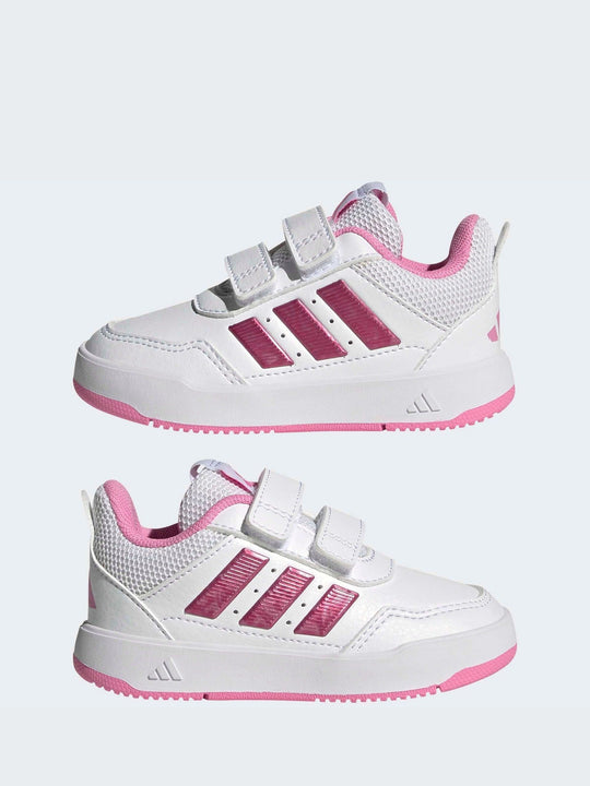 adidas White/Pink Hook and Loop Tensaur Sport 3.0 Infant Trainers