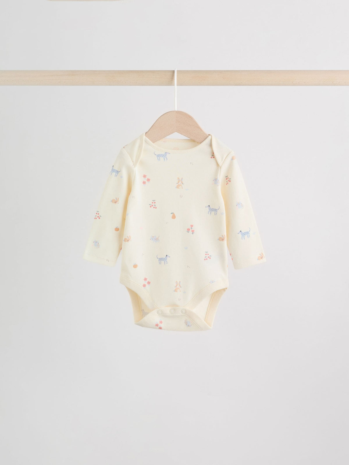 Multi Pastel Character 5 Pack Long Sleeve Baby Bodysuits