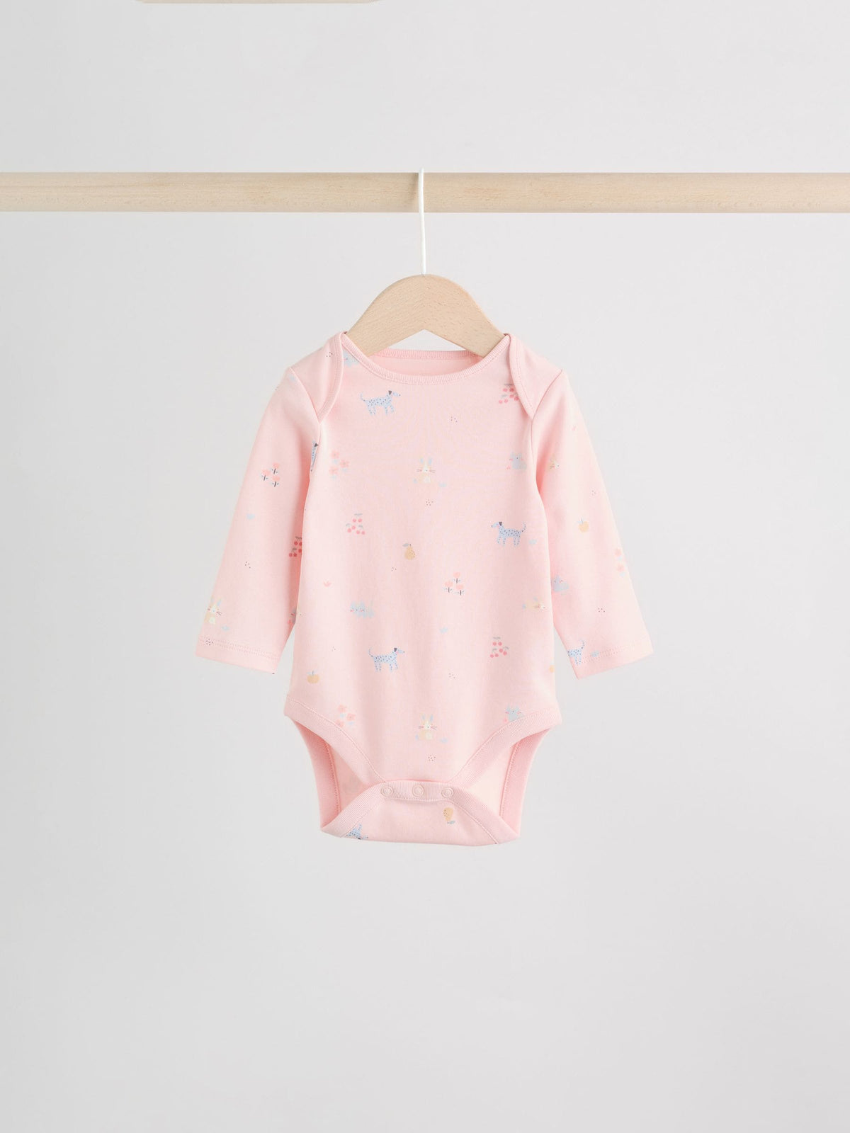 Multi Pastel Character 5 Pack Long Sleeve Baby Bodysuits