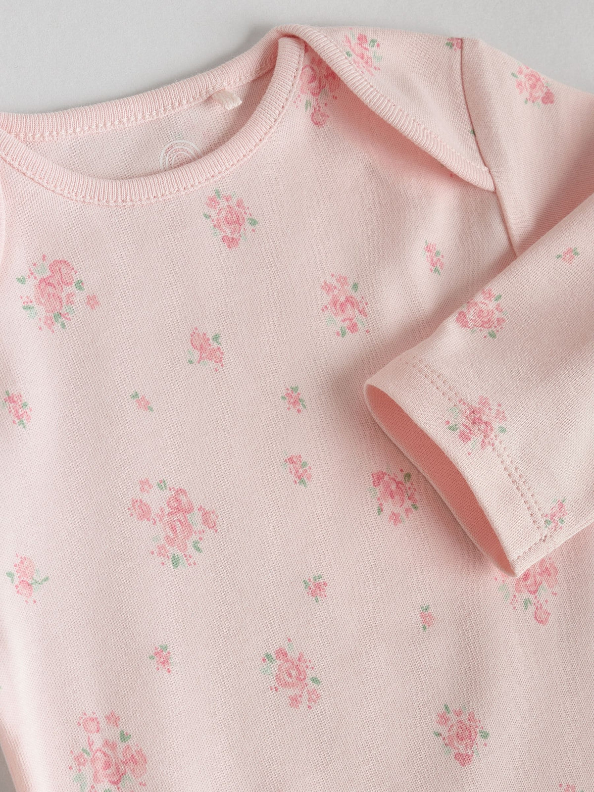 Pink 7 Pack Long Sleeve Baby Bodysuit