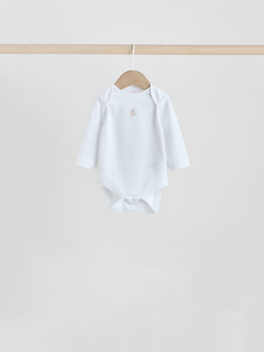 Pink 7 Pack Long Sleeve Baby Bodysuit