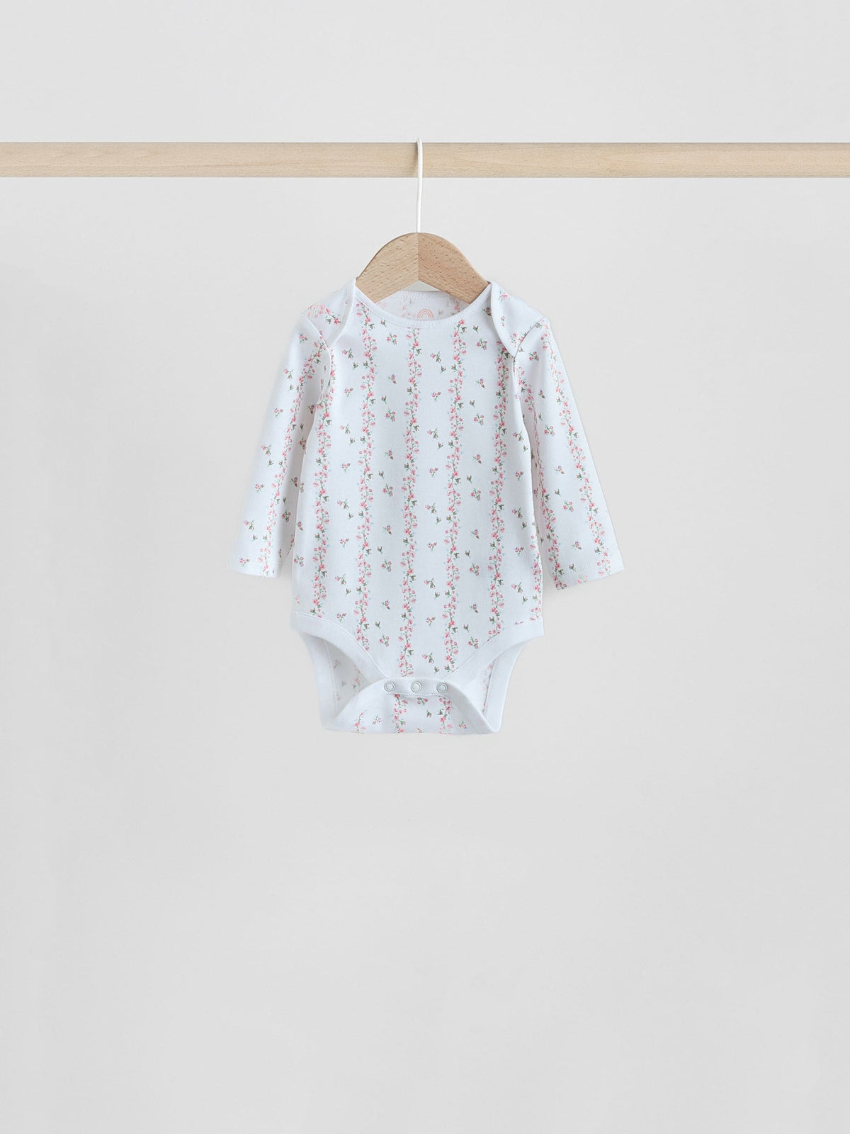 Pink 7 Pack Long Sleeve Baby Bodysuit