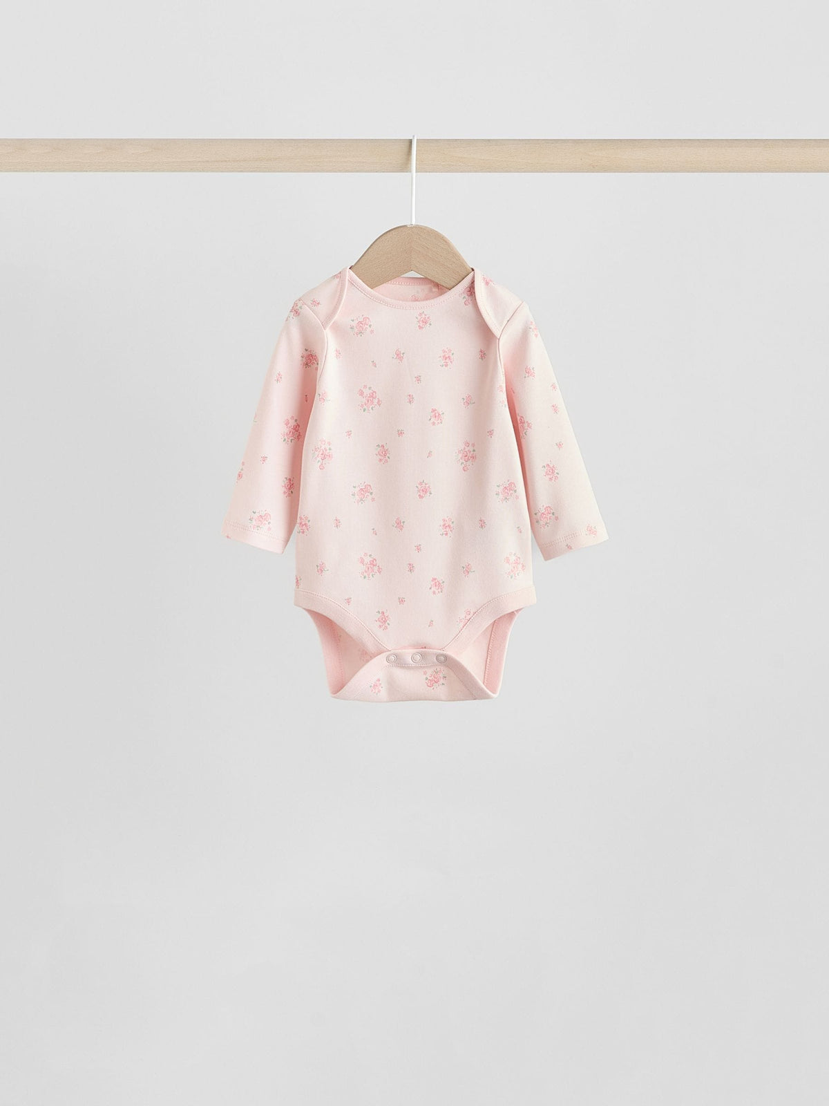 Pink 7 Pack Long Sleeve Baby Bodysuit