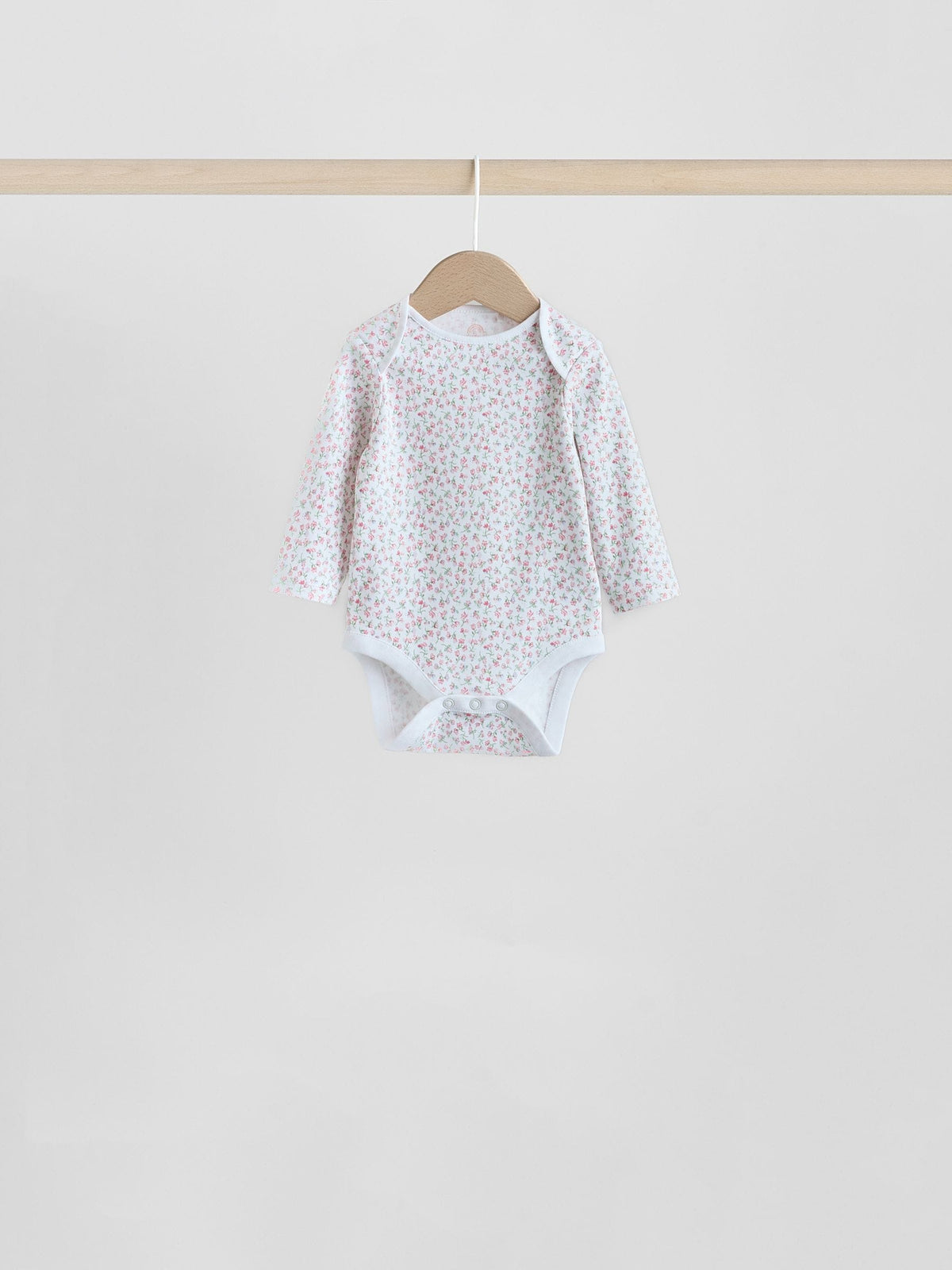 Pink 7 Pack Long Sleeve Baby Bodysuit