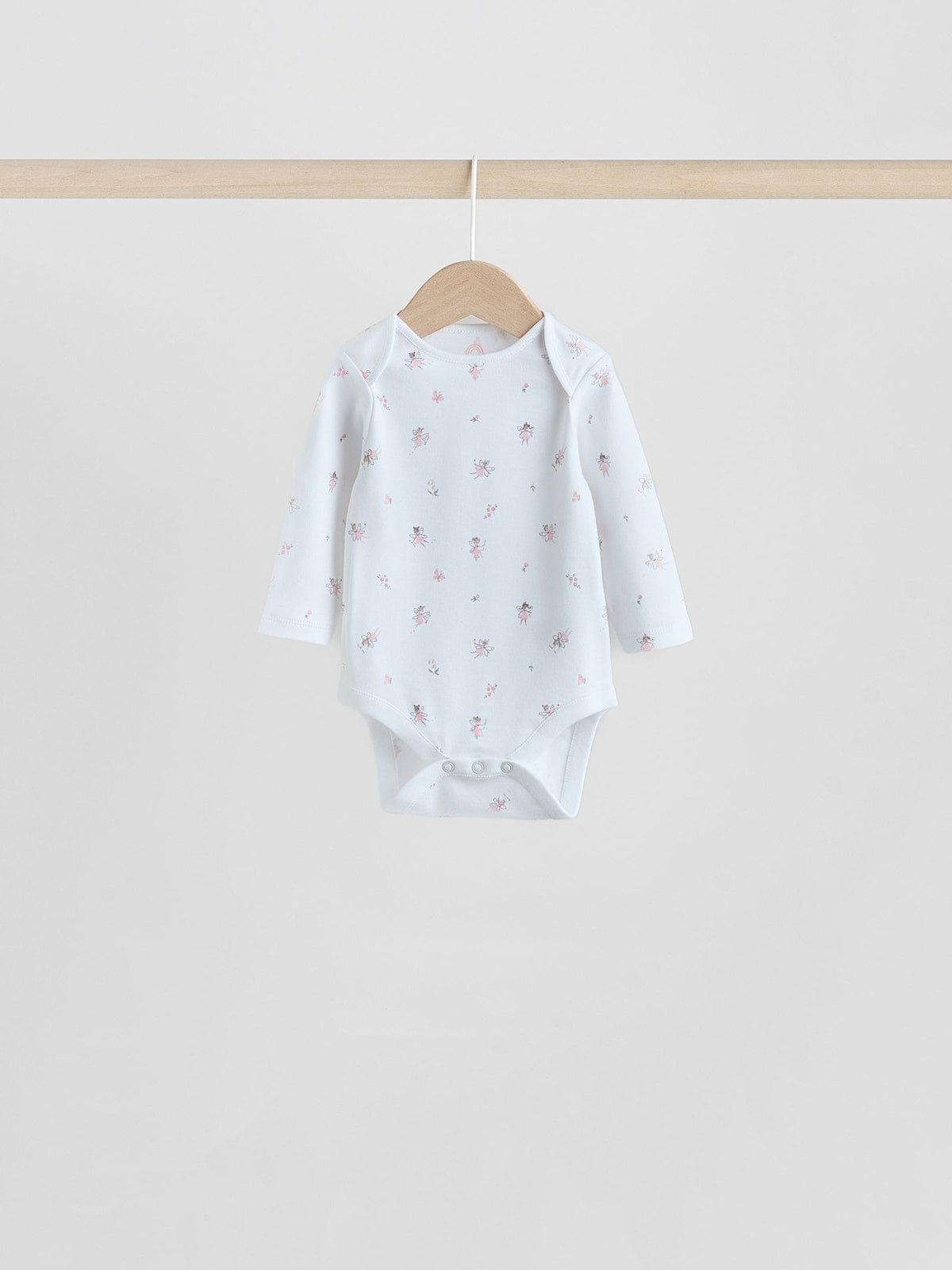 Pink 7 Pack Long Sleeve Baby Bodysuit