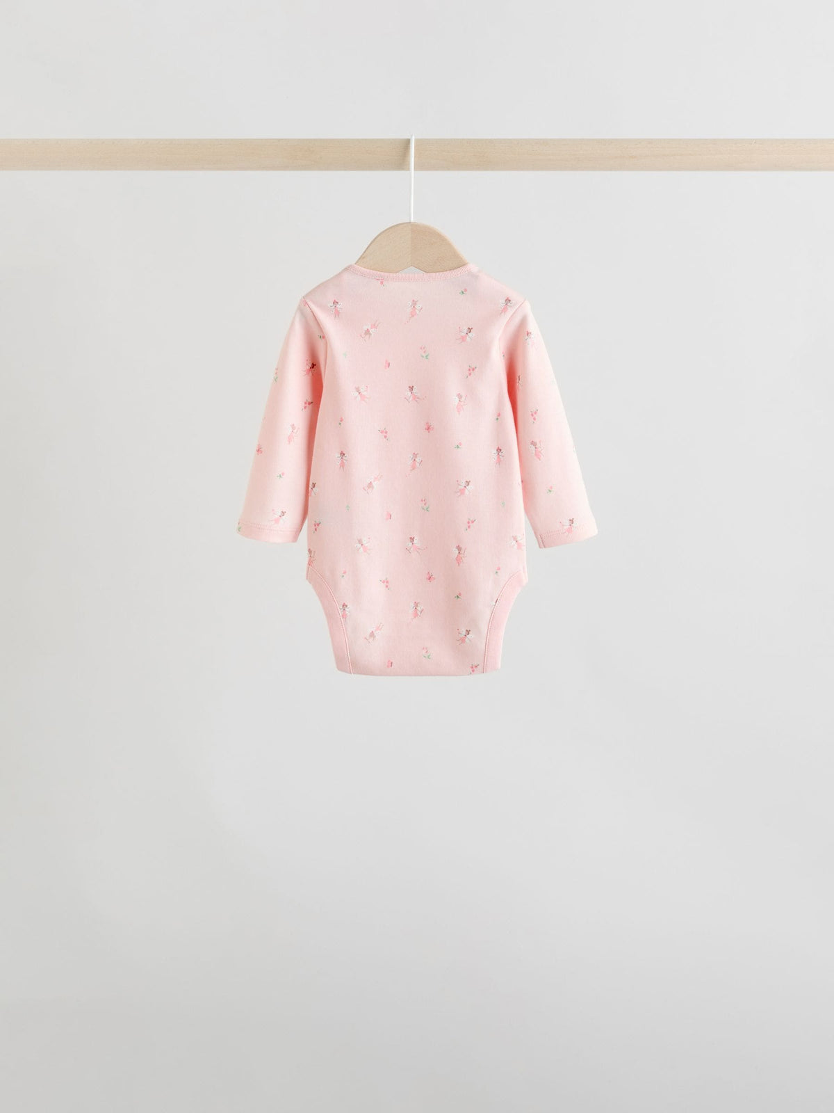 Pink 5 Pack Long Sleeve Baby Bodysuit