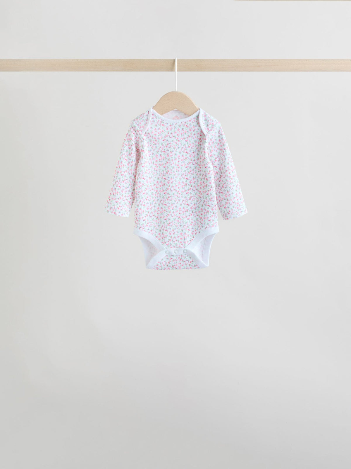 Pink 5 Pack Long Sleeve Baby Bodysuit