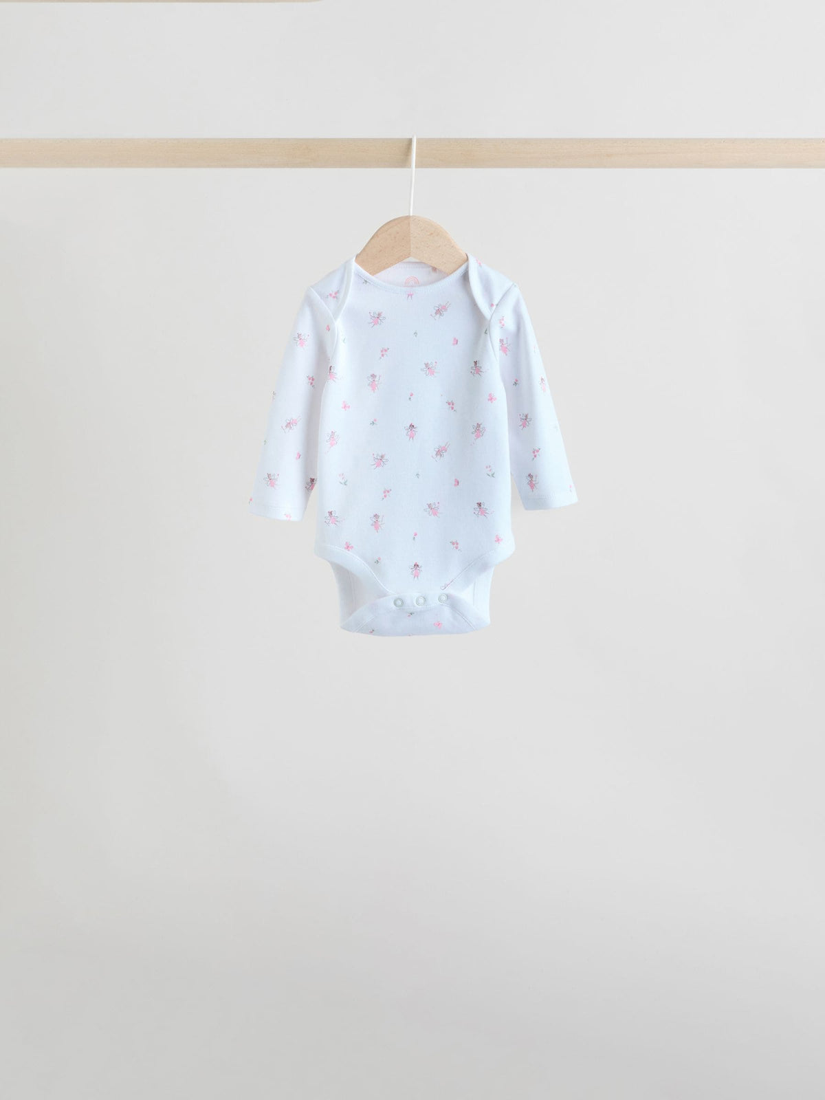 Pink 5 Pack Long Sleeve Baby Bodysuit