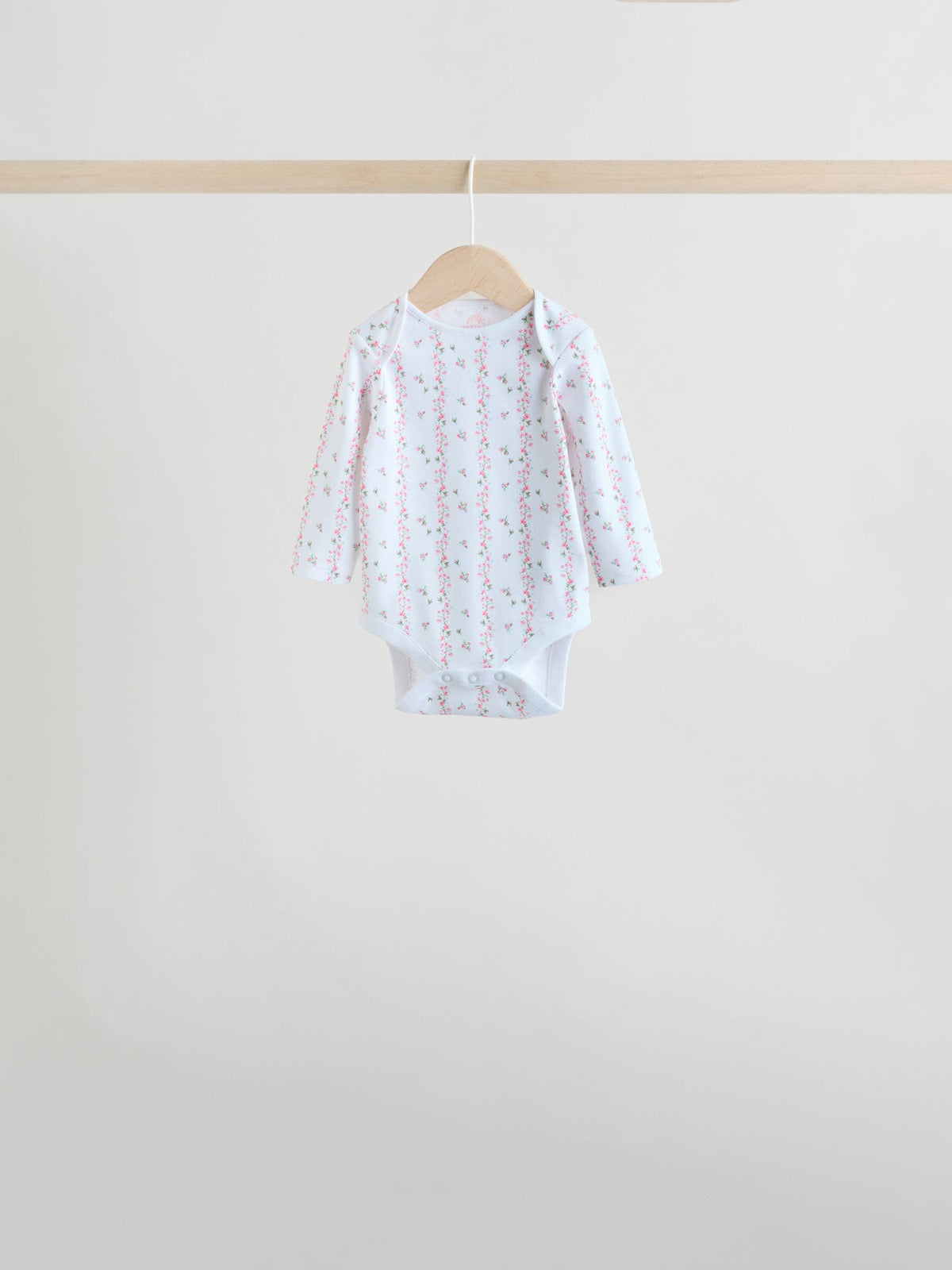 Pink 5 Pack Long Sleeve Baby Bodysuit