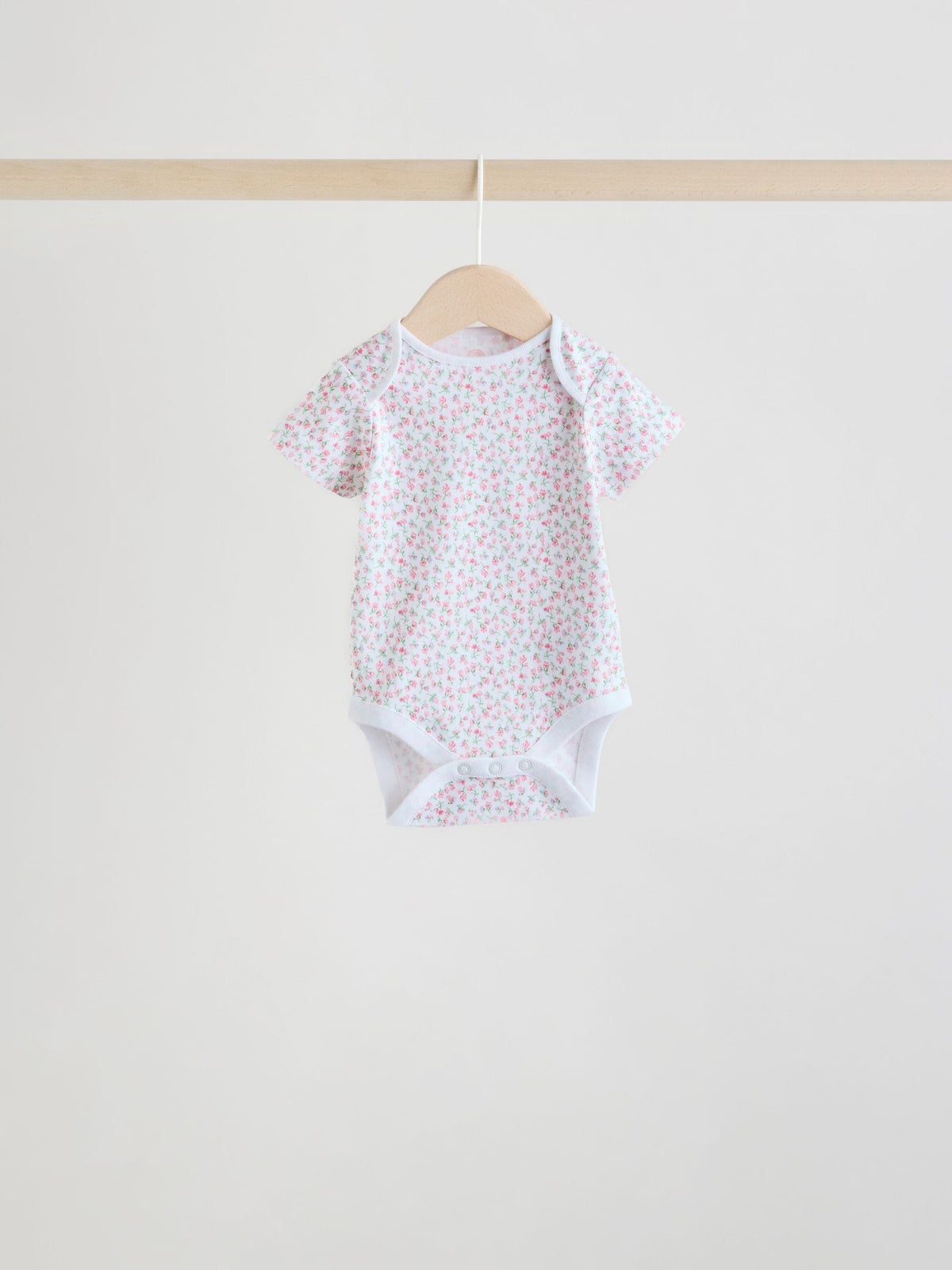 Pink 5 Pack Short Sleeve Baby Bodysuit