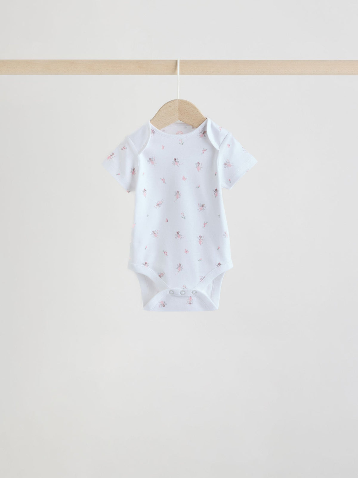 Pink 5 Pack Short Sleeve Baby Bodysuit