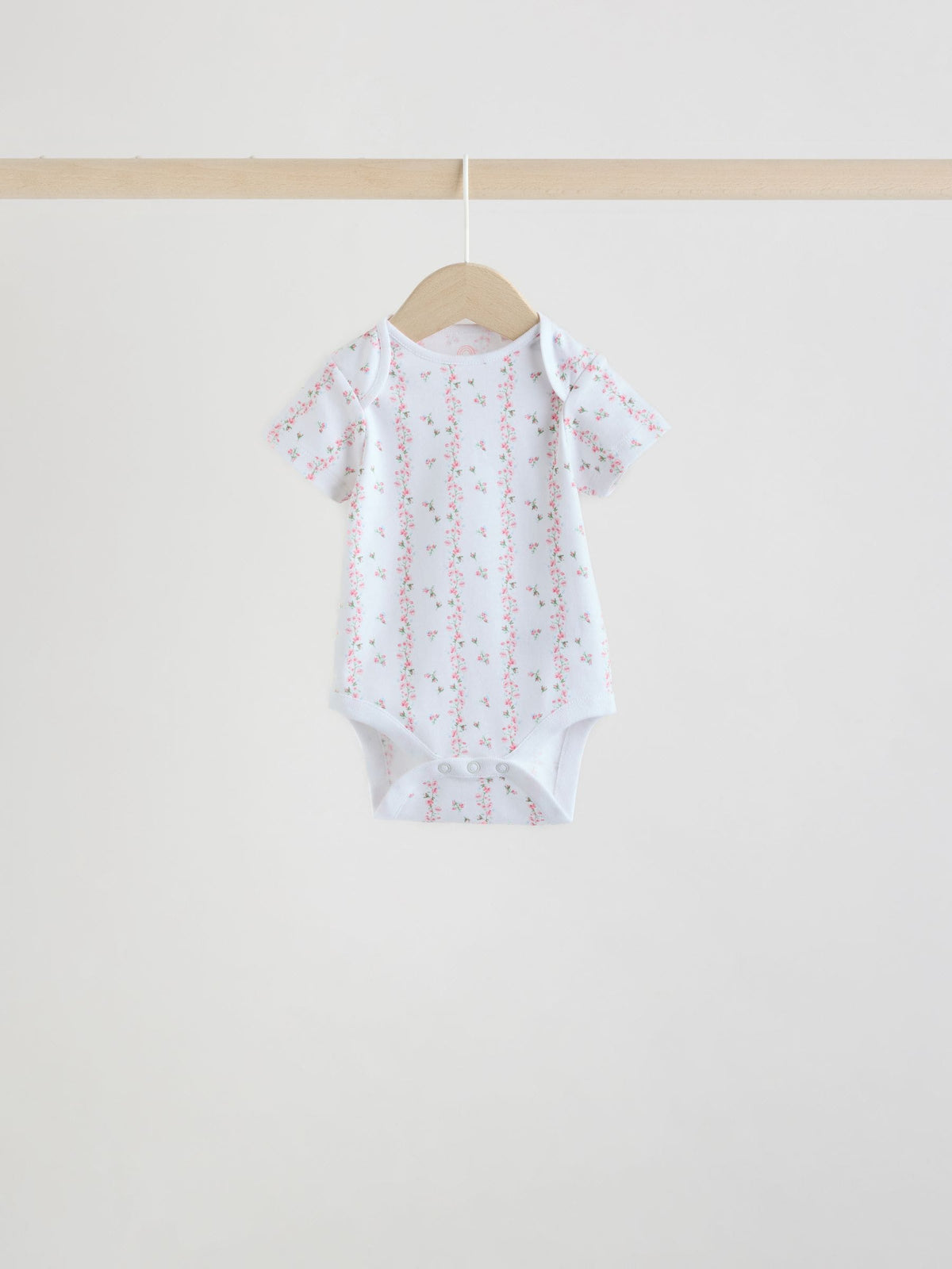 Pink 5 Pack Short Sleeve Baby Bodysuit