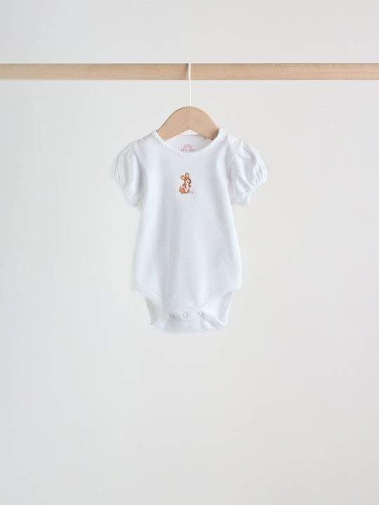Pink Short Sleeve Baby Bodysuits 5 Pack