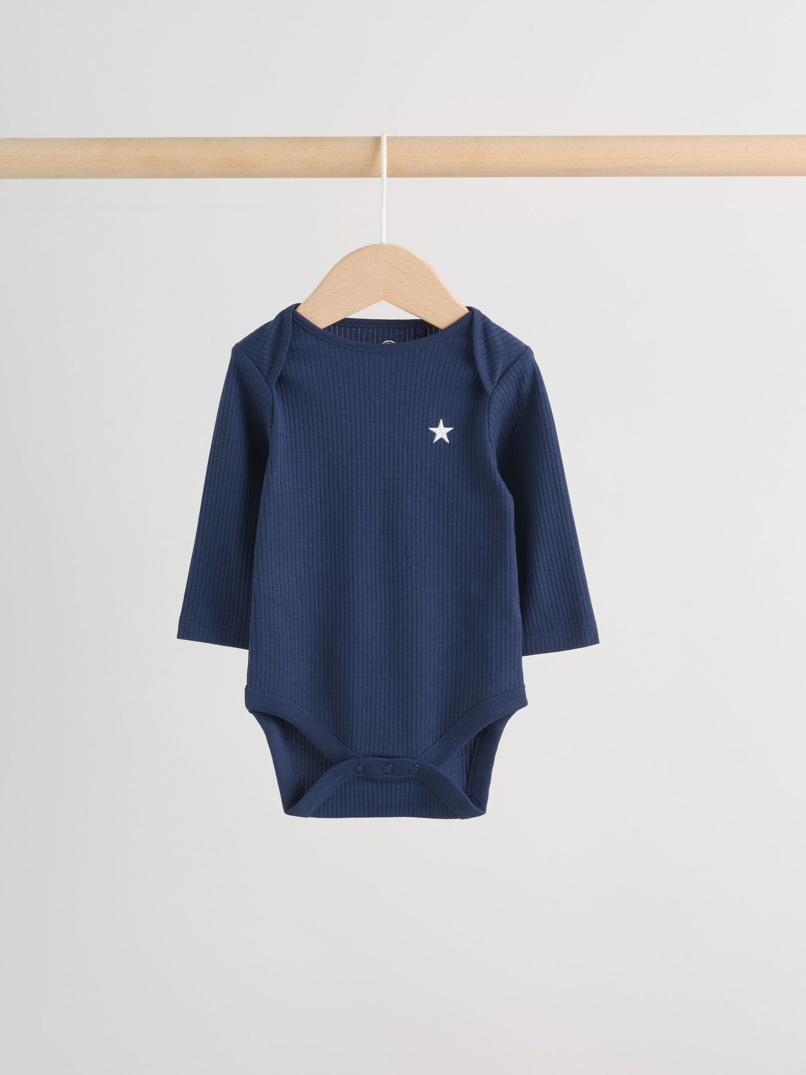 Navy Star Long Sleeve Bodysuits 5 Pack