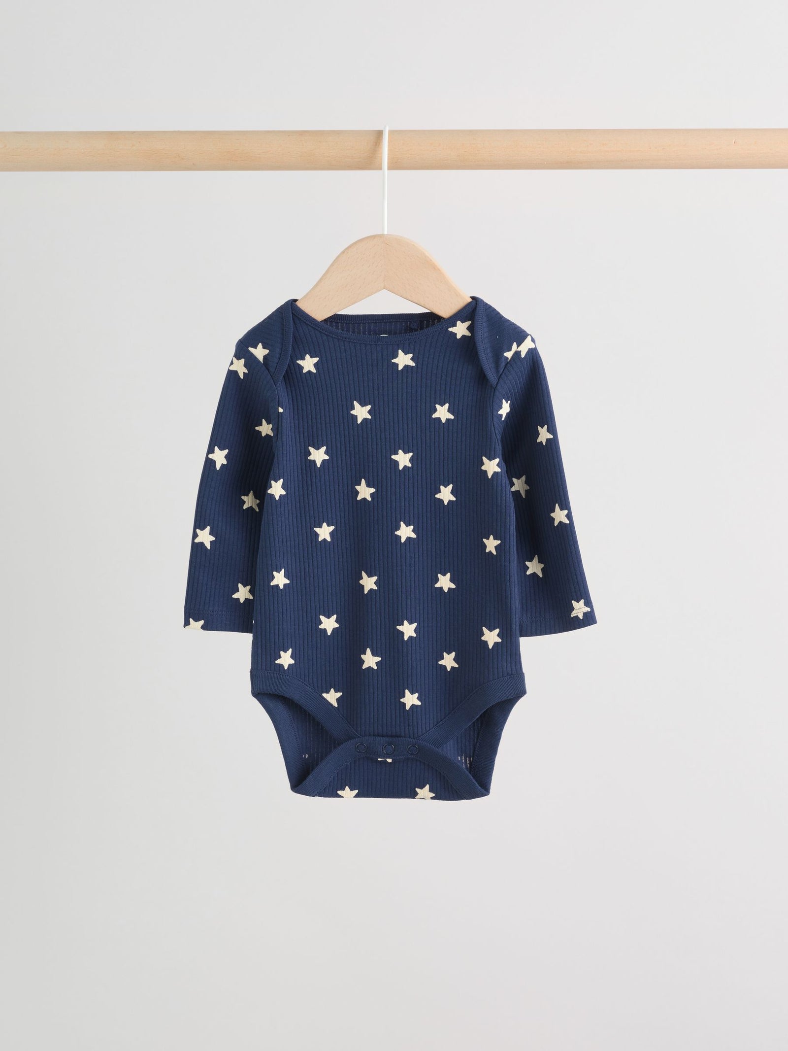 Navy Star Long Sleeve Bodysuits 5 Pack