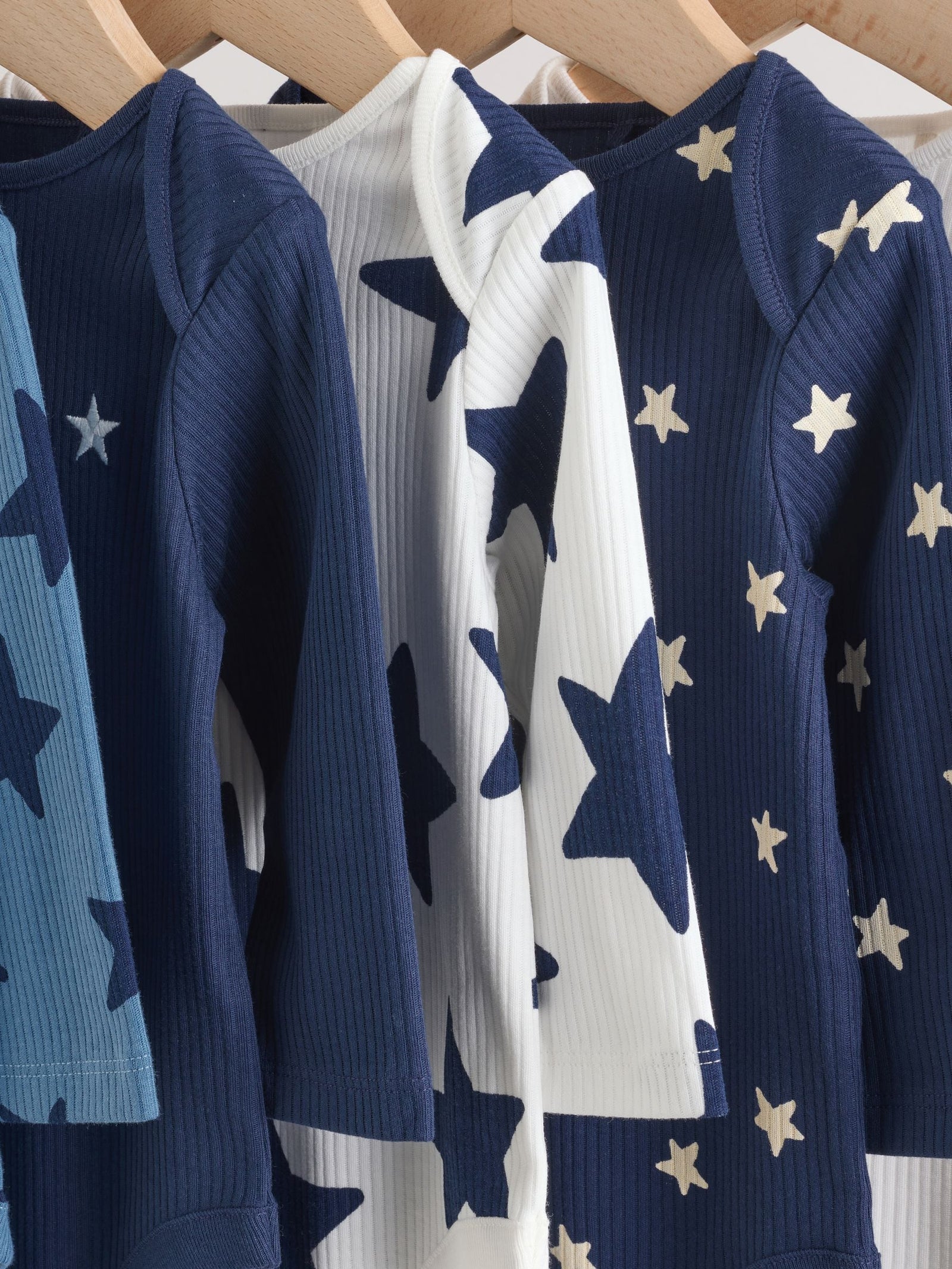 Navy Star Long Sleeve Bodysuits 5 Pack