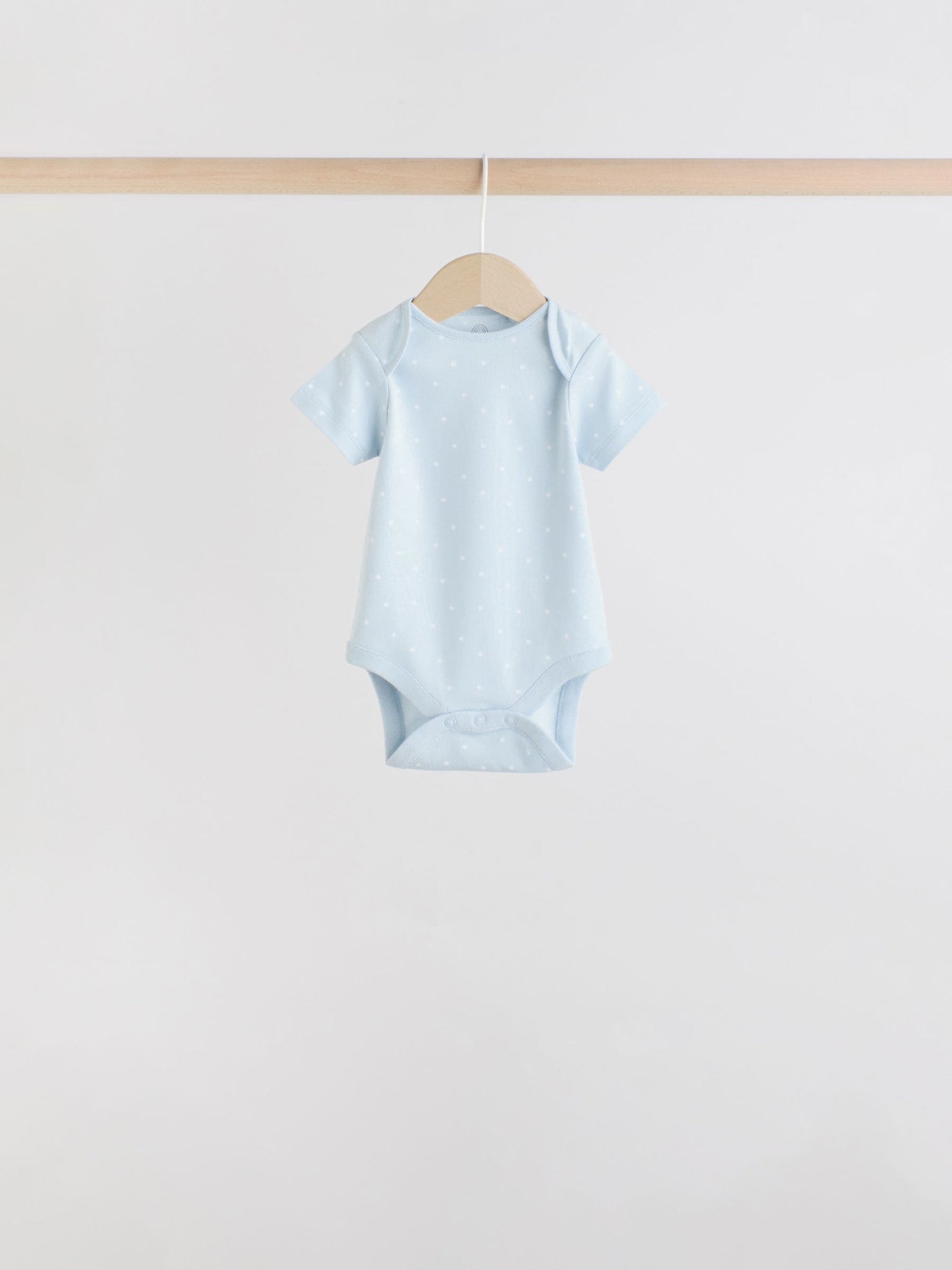Blue 7 Pack Short Sleeve Baby Bear Bodysuit