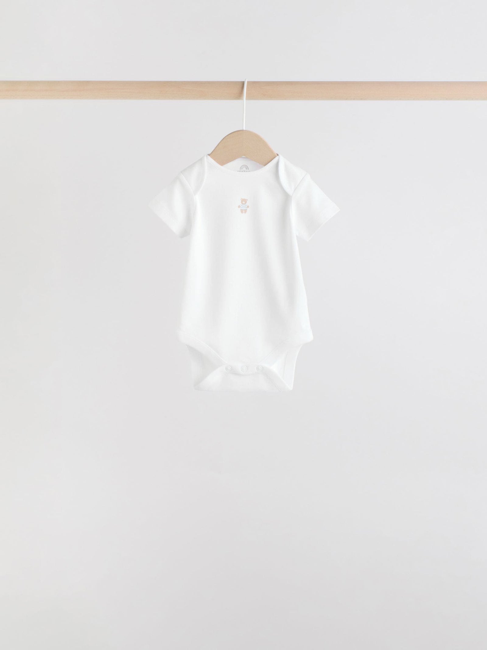 Blue 7 Pack Short Sleeve Baby Bear Bodysuit